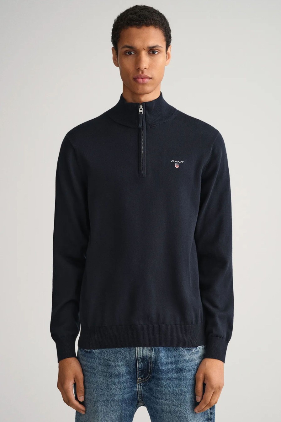 Mann Gant Zip-Gensere | Classic Cotton Half Zip,Mork Bla