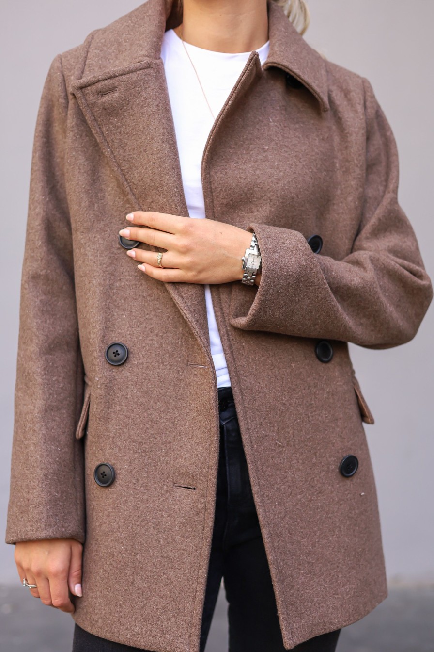 Kvinne InWear Kaper | Perryiw Sailor Coat,Mocha Grey Melange