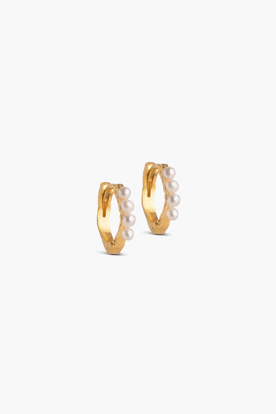 Kvinne ENAMEL Copenhagen Oredobber | Paula Pearl Hoops,10Mm Gull