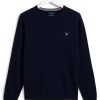 Mann Gant Gensere | Superfine Lambswool Crewneck Sweater,Mork Bla