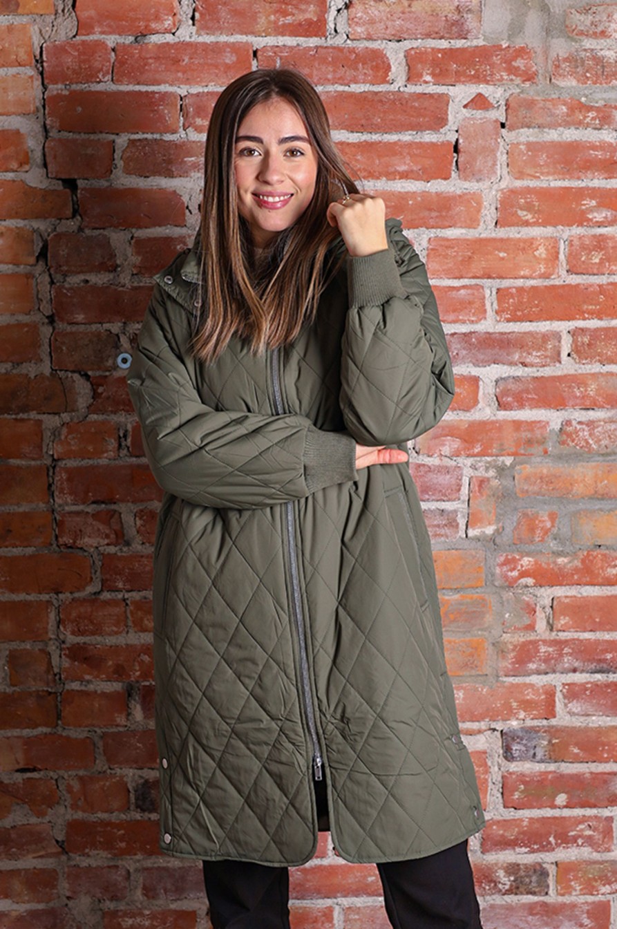 Kvinne InWear Lette Jakker | Ektra Iw Hood Coat,Beetle Green