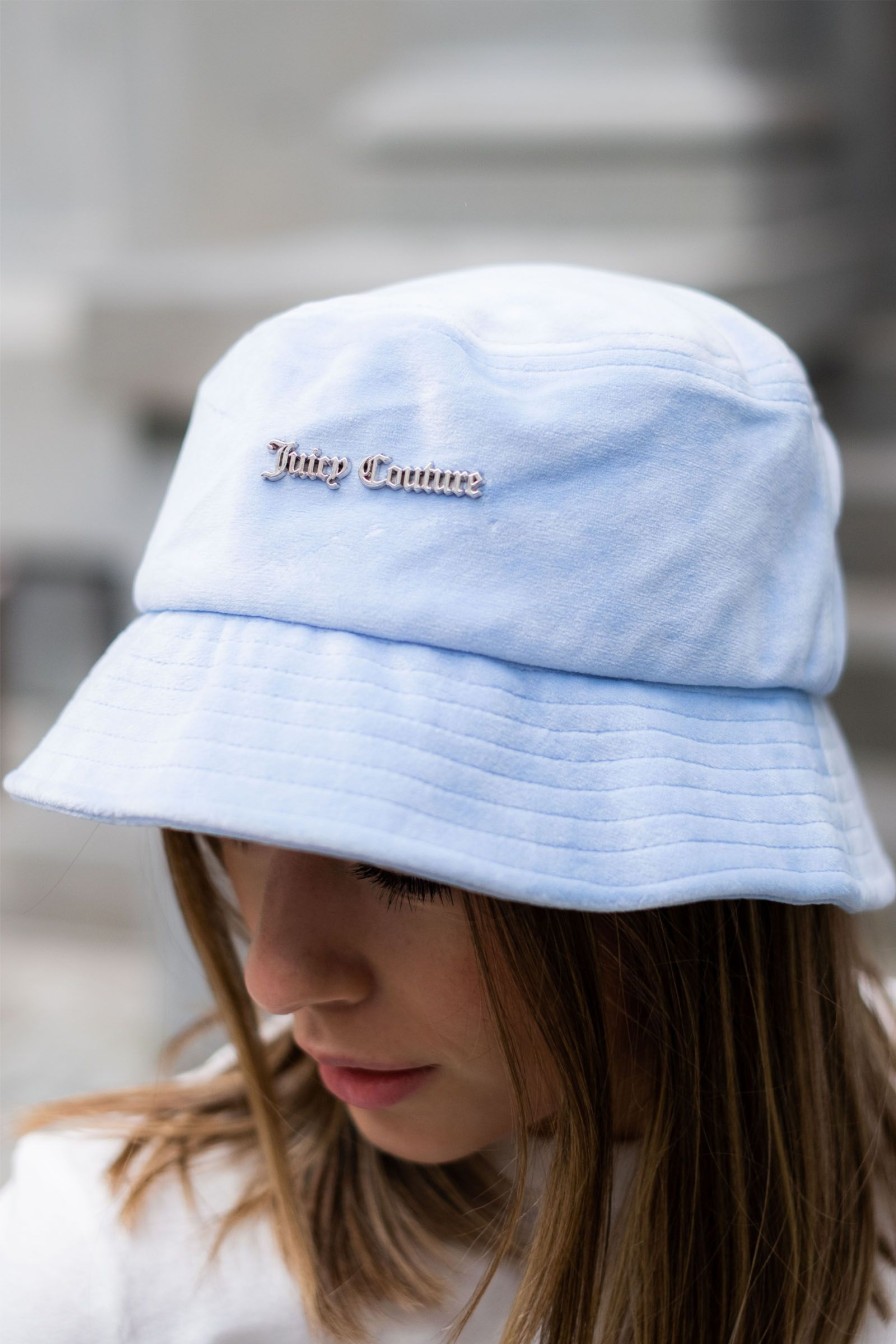 Kvinne Juicy Couture Luer Og Hatter | Ellie Velour Bucket Hat,Lys Bla