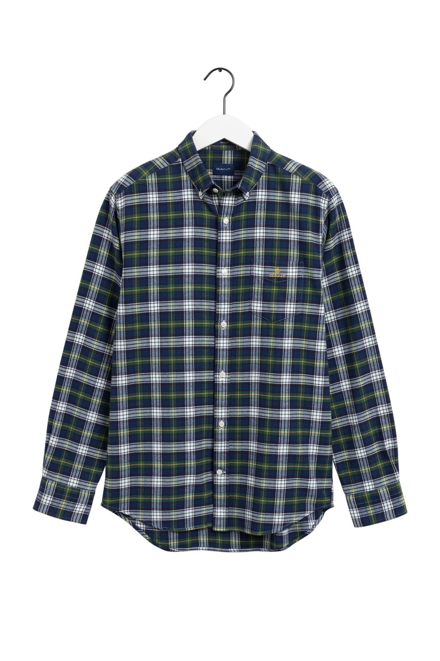 Mann Gant Skjorter | D2. Reg Flannel Check Bd,Gronn