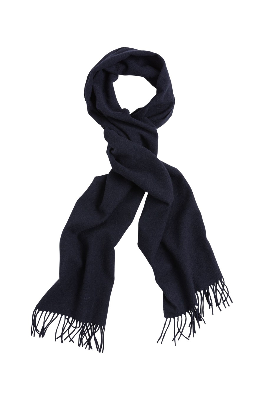 Mann Gant Skjerf Og Torkler | Solid Wool Scarf,Mork Bla