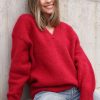 Kvinne American Vintage Strikkede Gensere | Women'S Jumper Pinobery,Burgunder