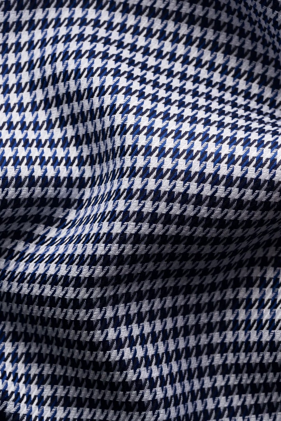 Mann Eton Penskjorter | Houndstooth Signature Twill Shirt,Navy