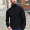 Mann Lacrosse Gensere | Merino Rollneck,Sort