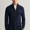 Mann Gant Cardigans | Casual Cotton Zip Cardigan,Evening Blue