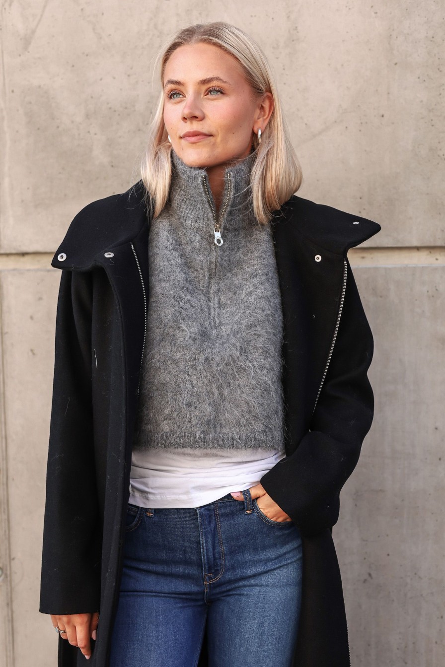 Kvinne Ella&il Skjerf | Belinda Chunky High Neck,Grey Melange