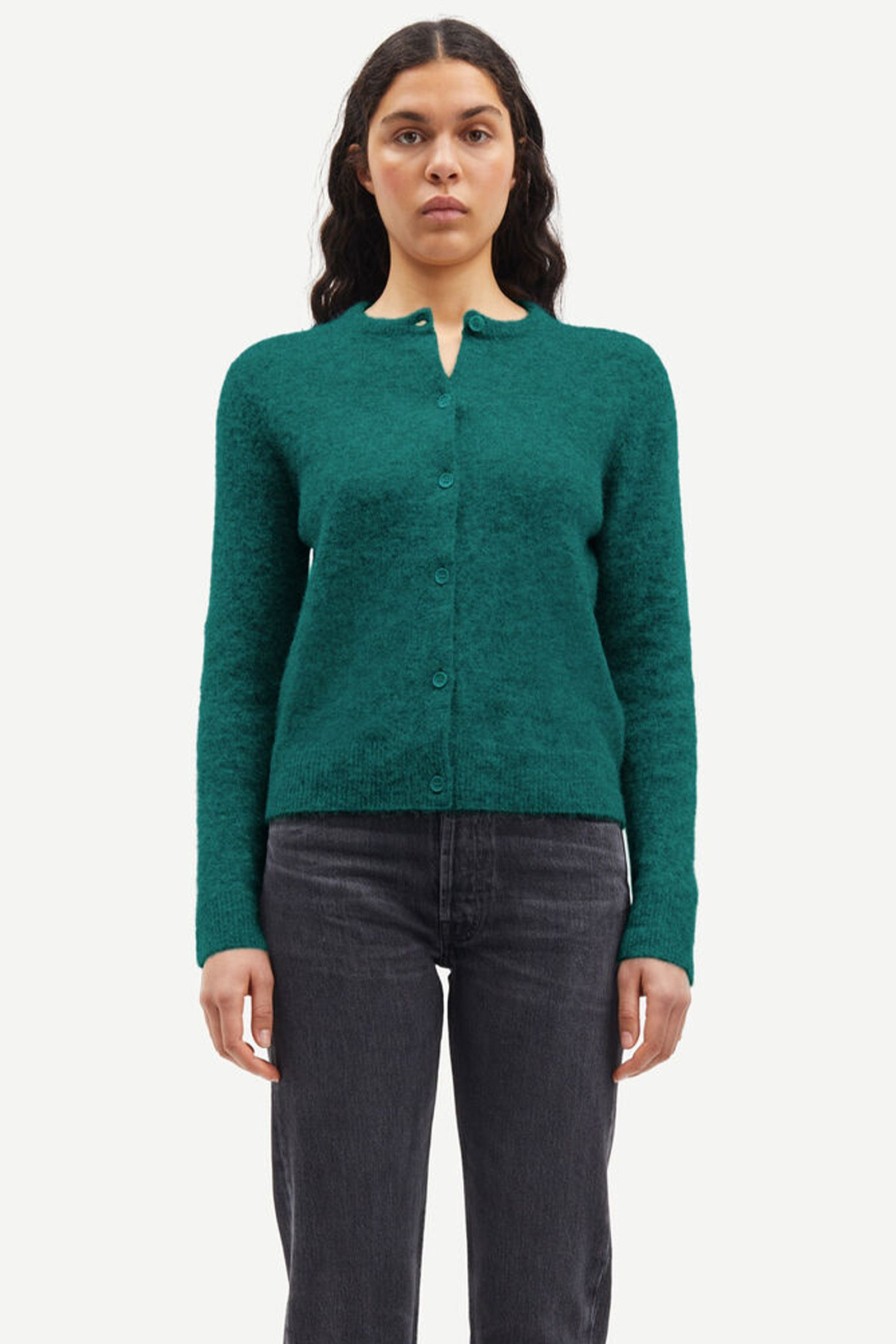 Kvinne Samsøe Samsøe Cardigans | Nor Short Cardigan 7355,Atlantic Deep