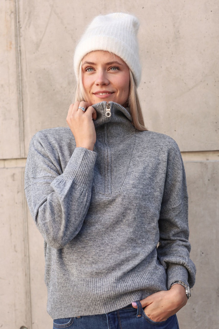 Kvinne Ella&il Strikkede Gensere | Livy Wool Sweater,Grey Melange