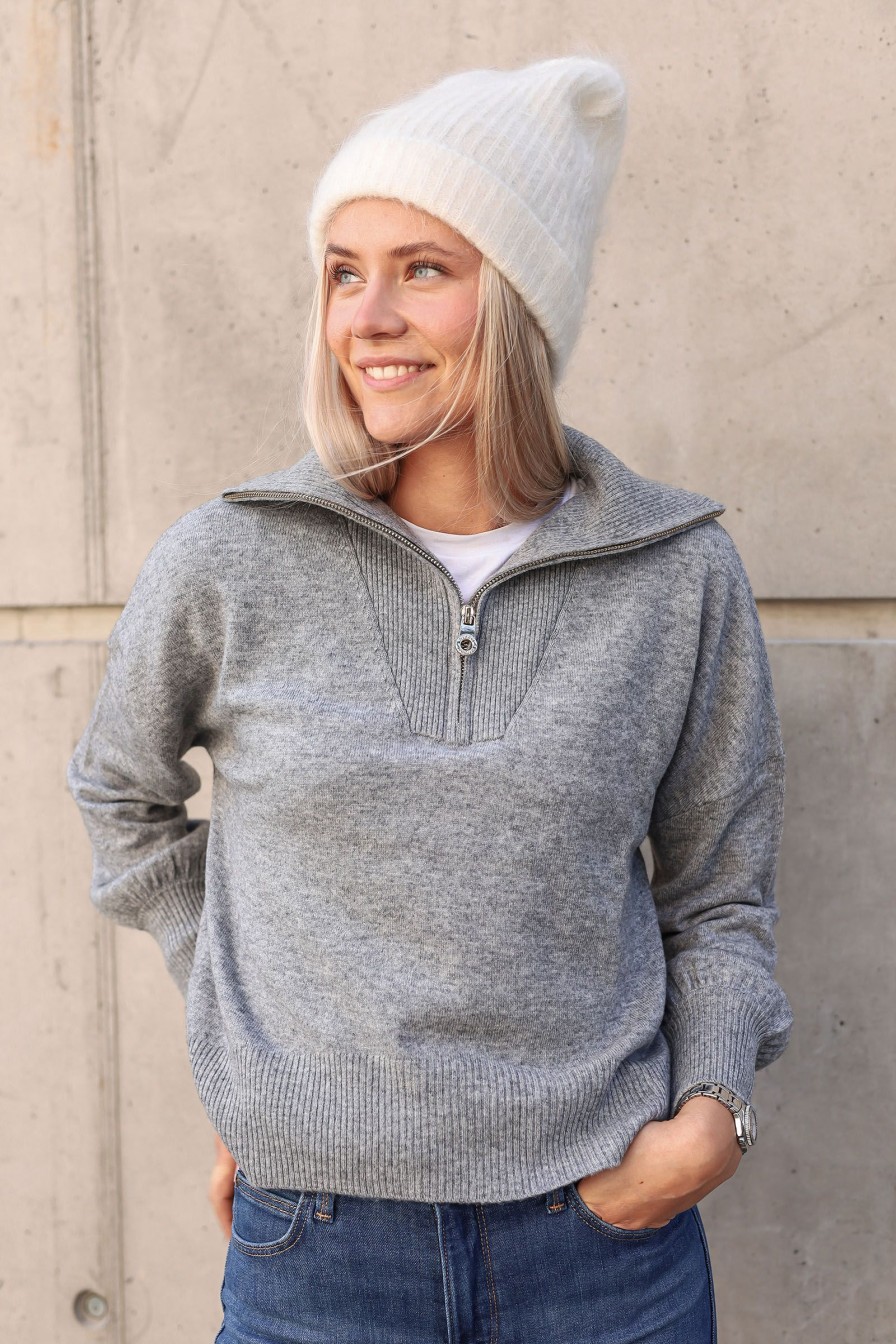 Kvinne Ella&il Strikkede Gensere | Livy Wool Sweater,Grey Melange