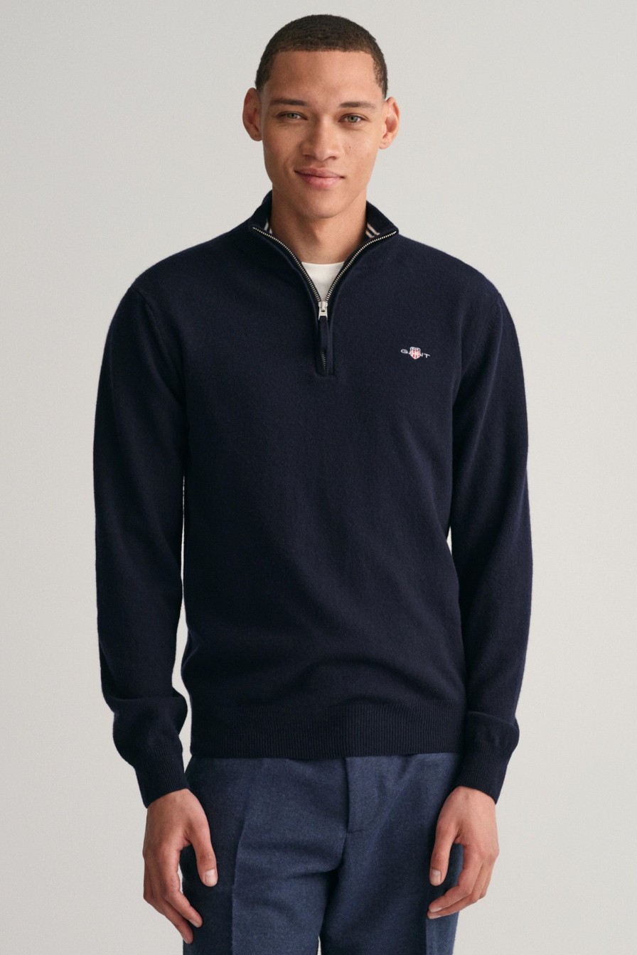 Mann Gant Zip-Gensere | Superfine Lambswool Half Zip,Marine