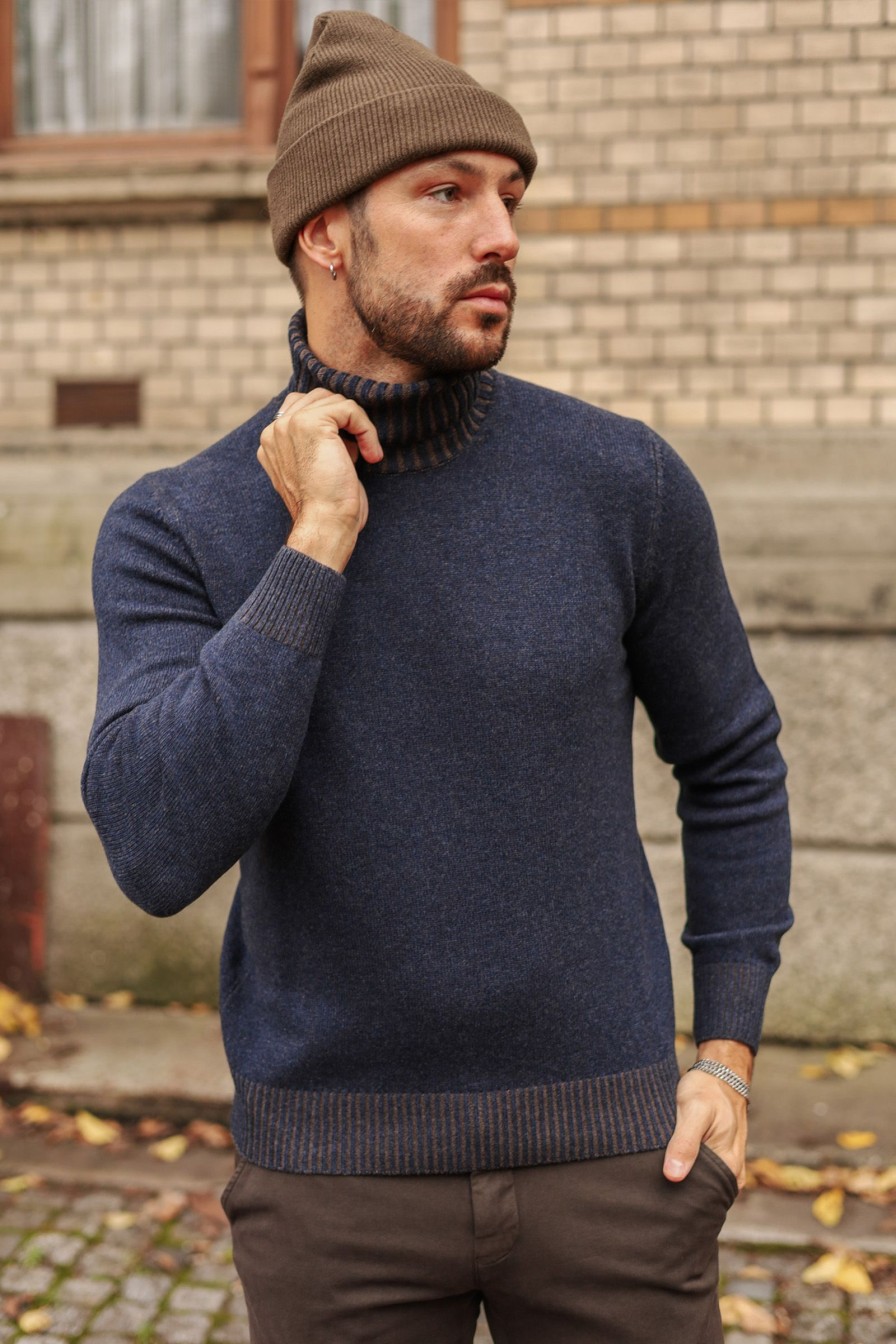 Mann Gran Sasso Gensere | Turtleneck 23115,Mork Bla