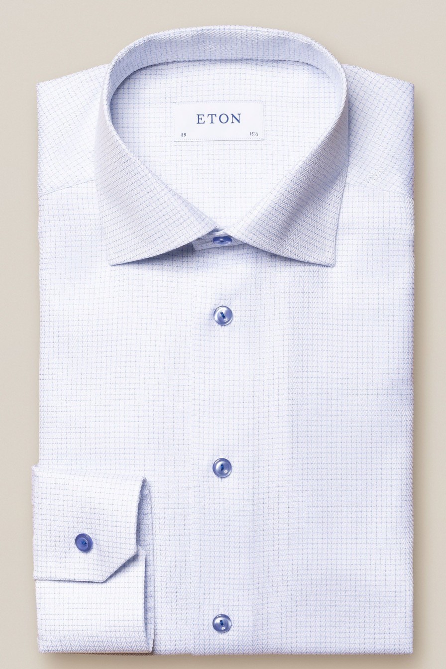 Mann Eton Penskjorter | Contemporary Eton Shirt,Bla Monster