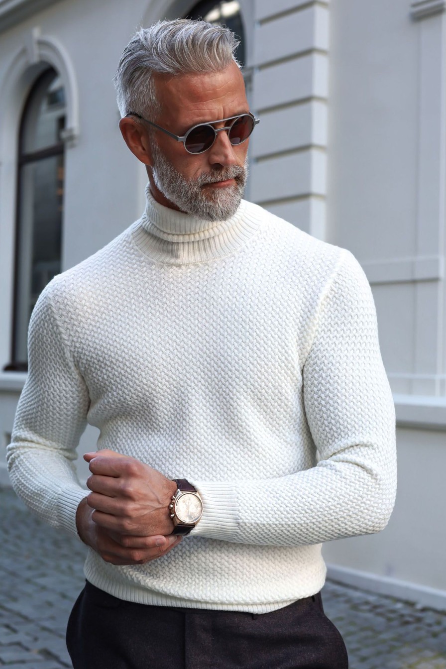 Mann Gran Sasso Gensere | Turtleneck 57157,Krem