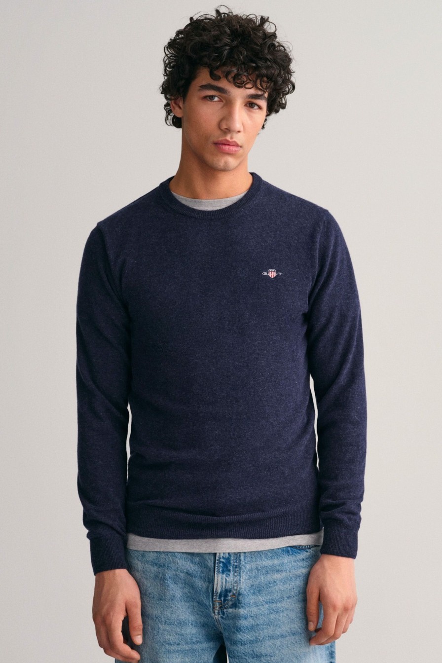 Mann Gant Gensere | Superfine Lambswool C-Neck,Dark Navy Melange