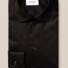 Mann Eton Skjorter | Contemporary Black Signature Twill Shirt,Sort