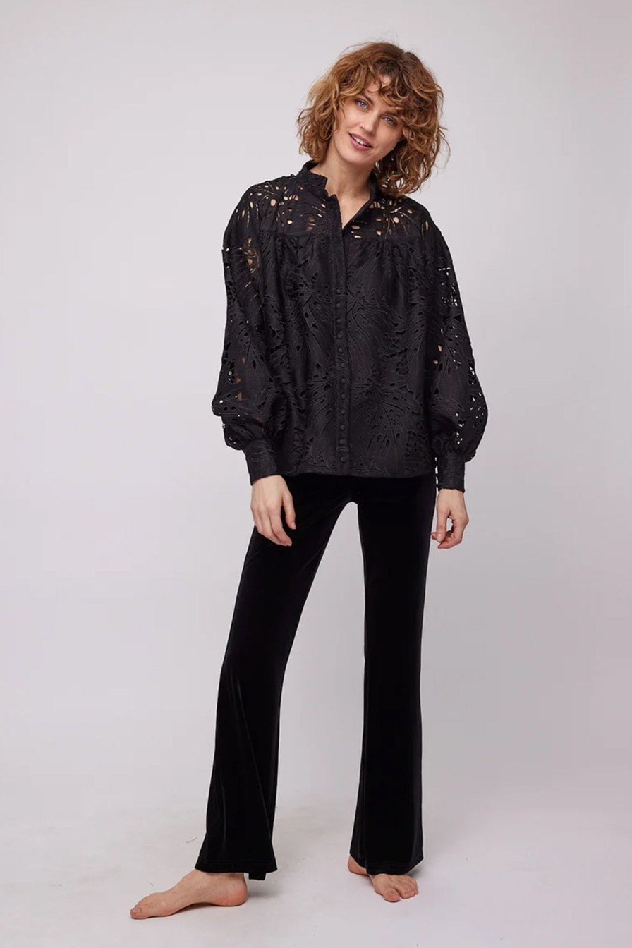 Kvinne Ella&il Skjorter | Vanessa Lace Shirt,Sort