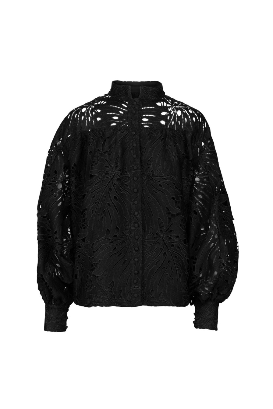 Kvinne Ella&il Skjorter | Vanessa Lace Shirt,Sort