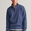 Mann Gant Gensere | Sacker Rib Half Zip,Jeansblue Melange