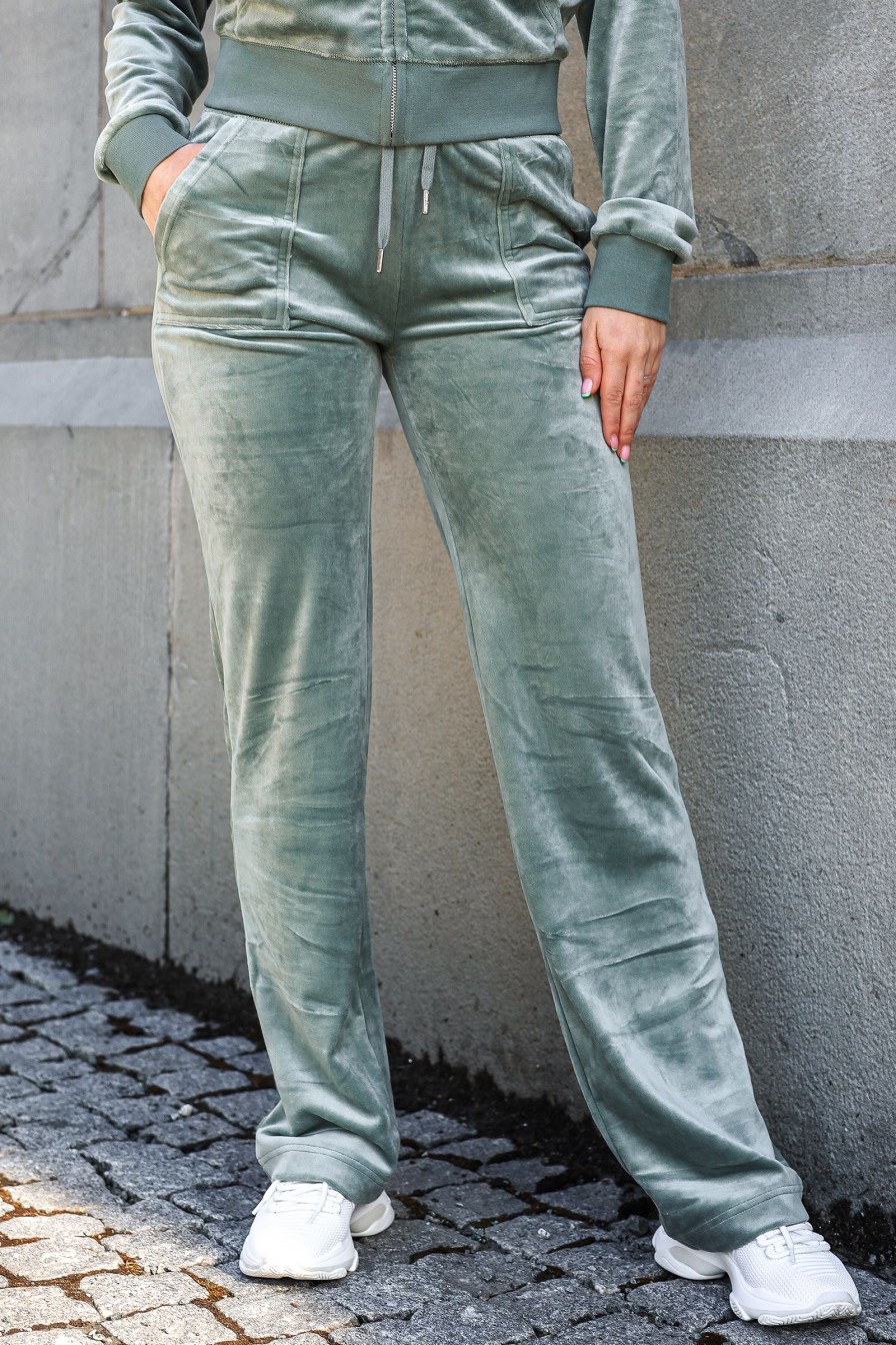 Kvinne Juicy Couture Joggebukser | Del Rey Classic Velour Pant,Lys Gronn