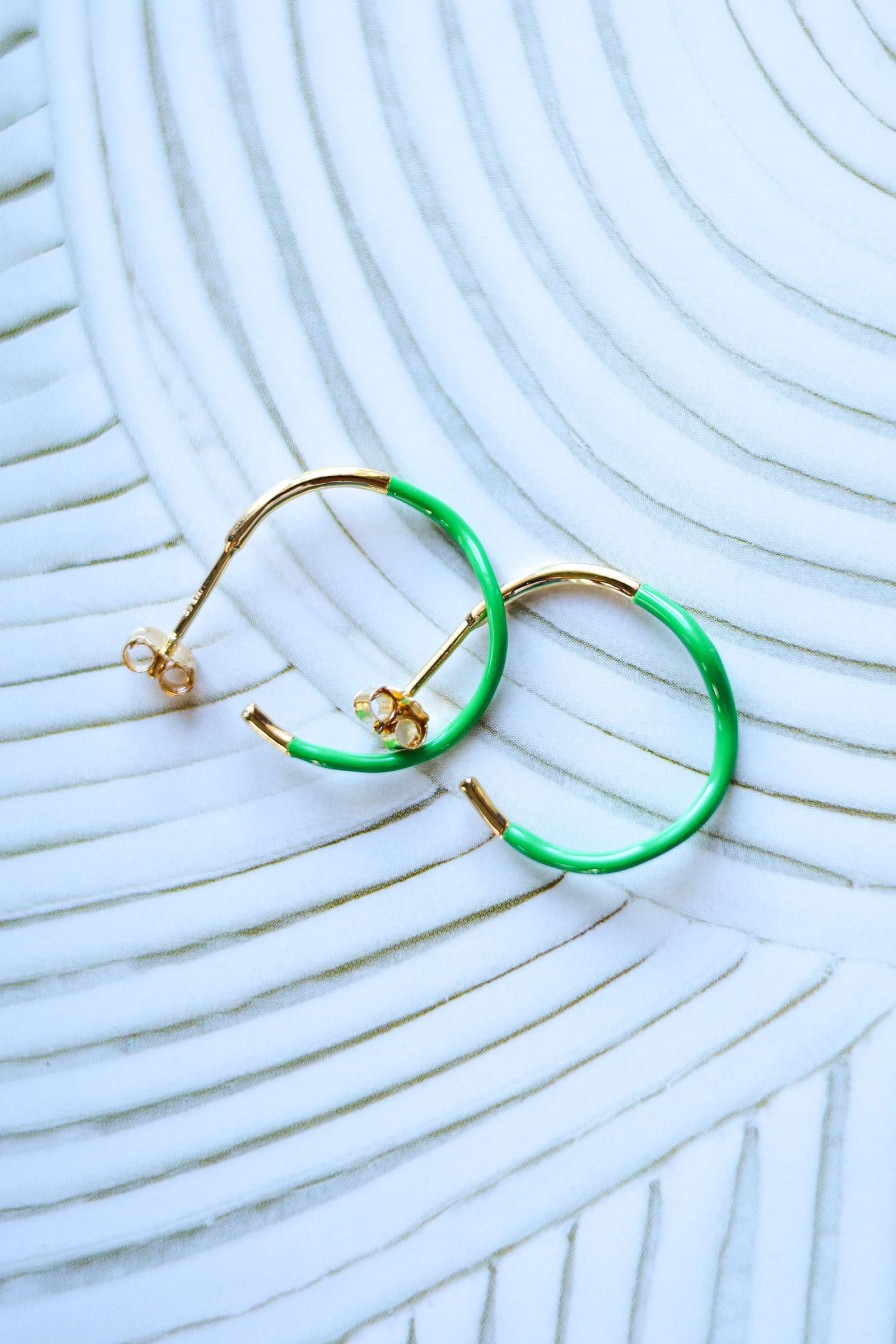 Kvinne ENAMEL Copenhagen Oredobber | Sway Hoops,Grass Green