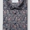 Mann Eton Penskjorter | Slim Paisley Print Signature Twill Shirt,Navy Blue