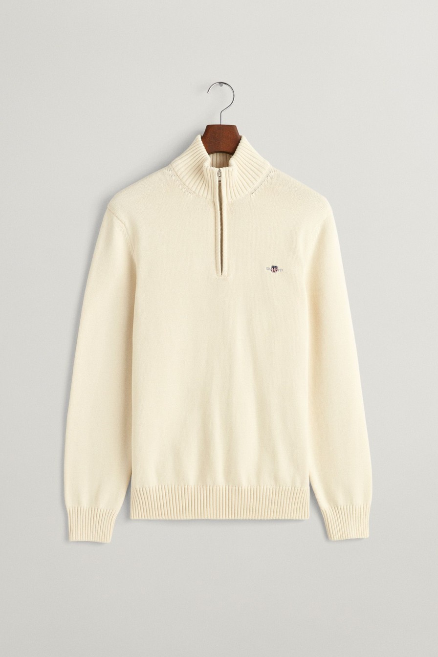 Mann Gant Zip-Gensere | Casual Cotton Half-Zip,Cream