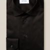 Mann Eton Penskjorter | Superslim Black Signature Twill Shirt Super,Sort