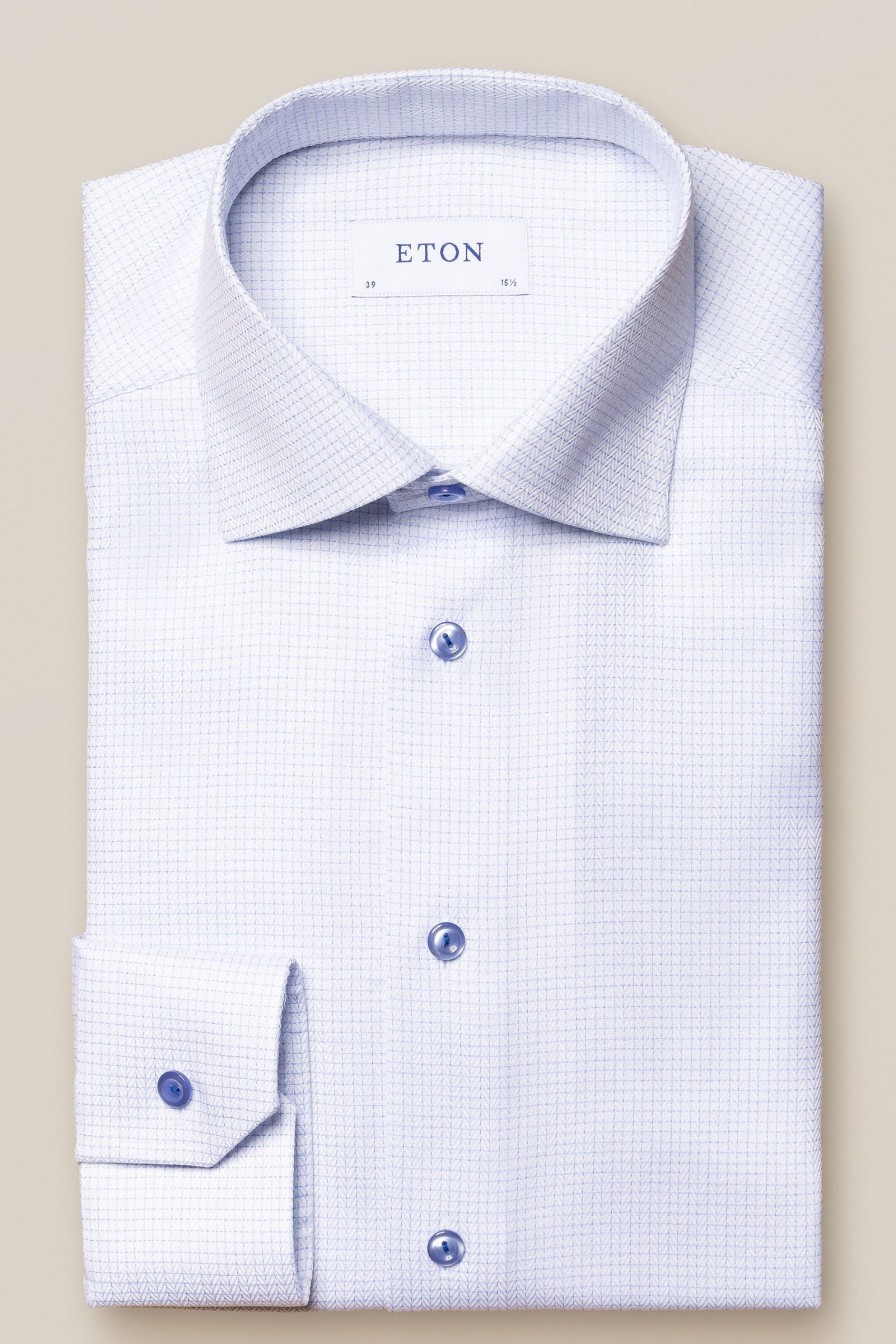 Mann Eton Penskjorter | Slim Eton Shirt,Bla